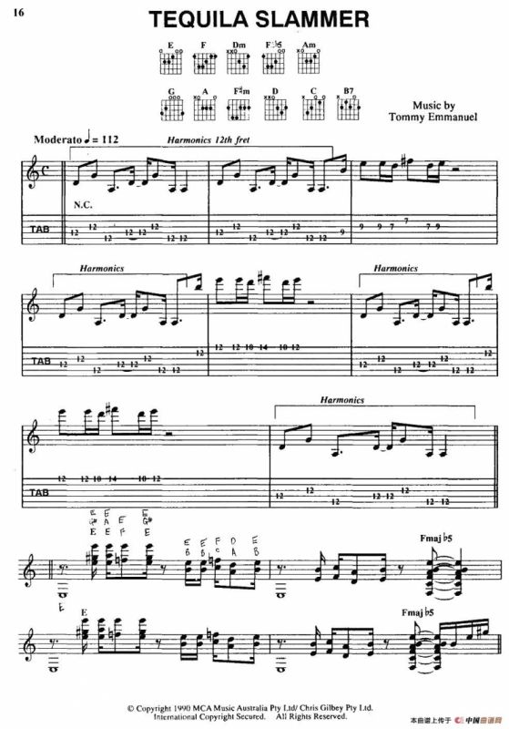 tommy emmanuel：TEQUILA SLAMMER（指弹吉他）