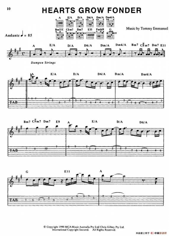 tommy emmanuel：HEARTS GROW FONDER（指弹吉他）