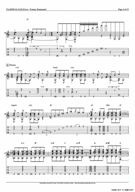 tommy emmanuel：classical gas（指弹吉他）