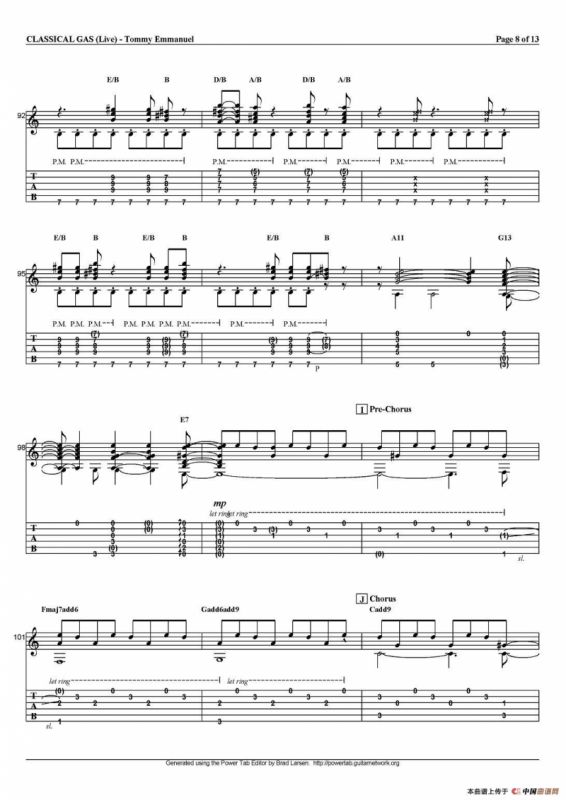 tommy emmanuel：classical gas（指弹吉他）