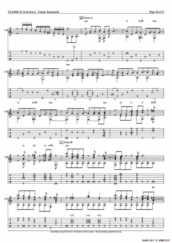 tommy emmanuel：classical gas（指弹吉他）