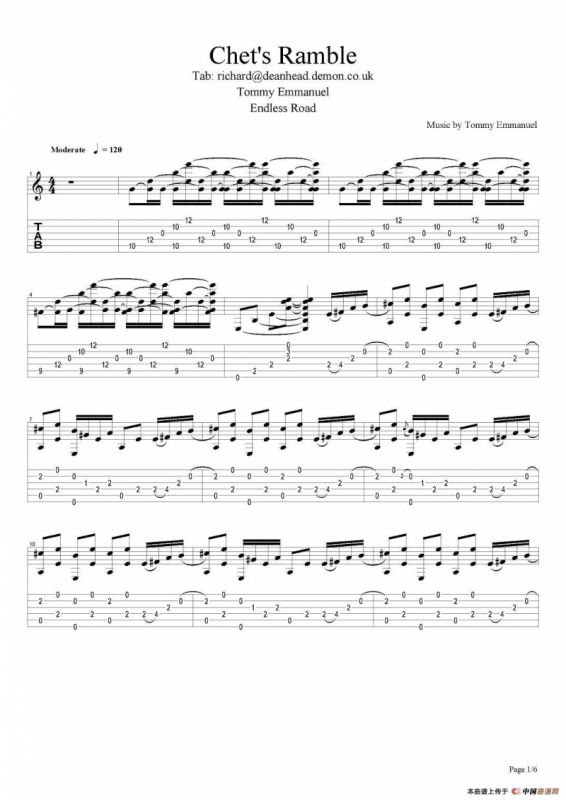 tommy emmanuel：chets ramble（指弹吉他）