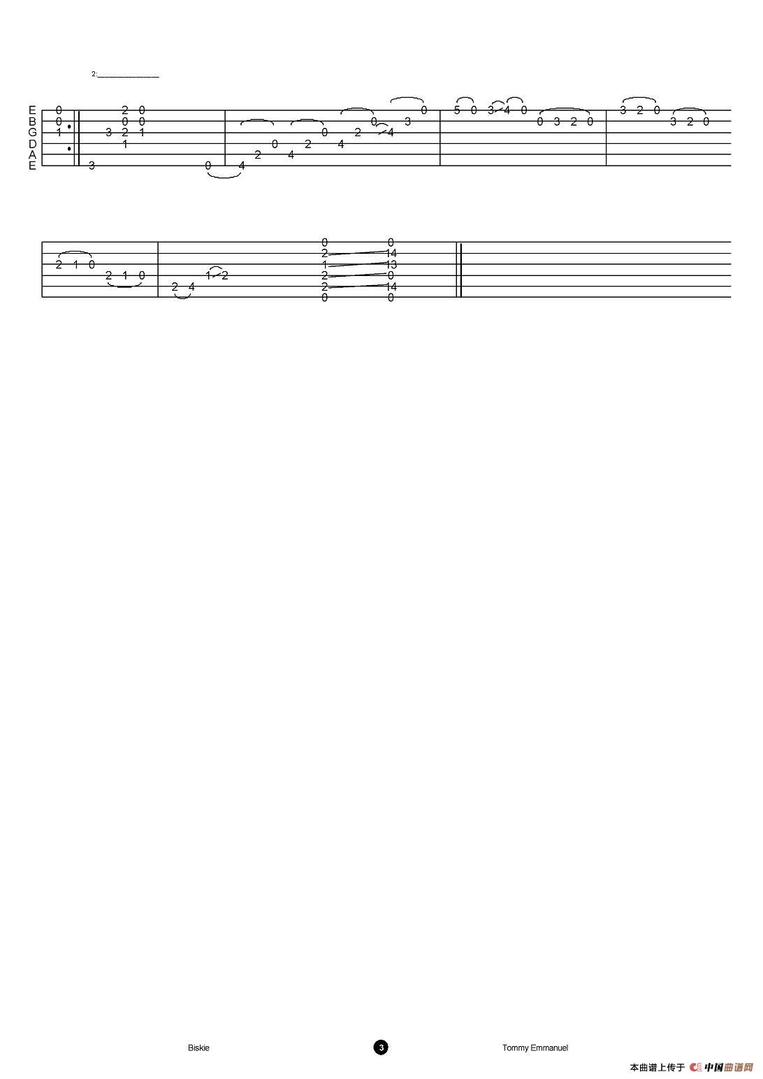 tommy emmanuel：biskie（指弹吉他）