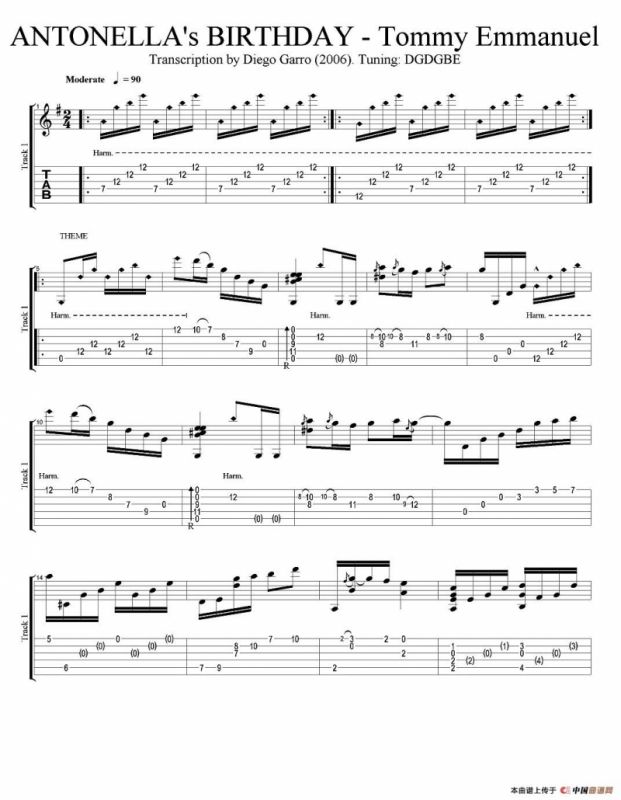 tommy emmanuel：antonellas birthday（指弹吉他）