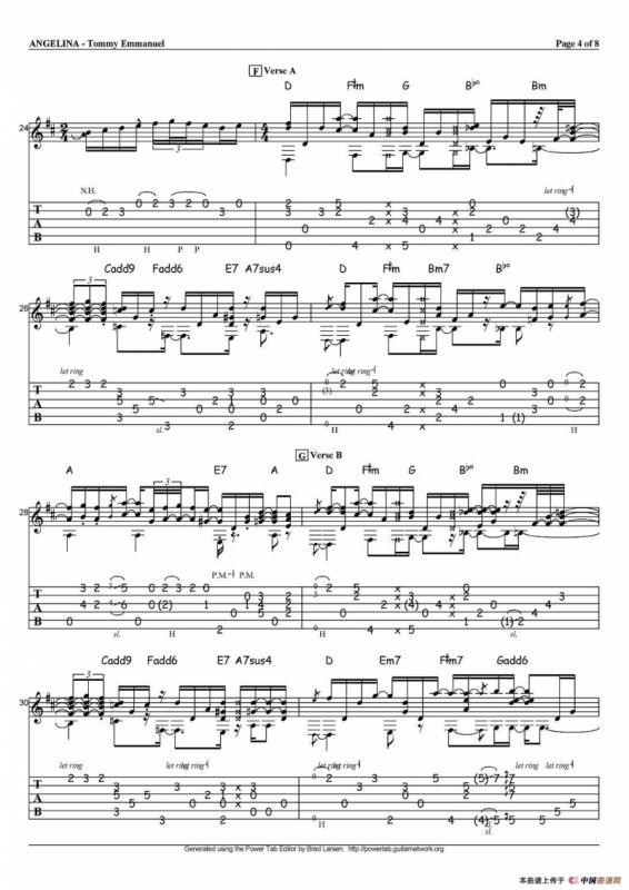 tommy emmanuel：angelina（指弹吉他）