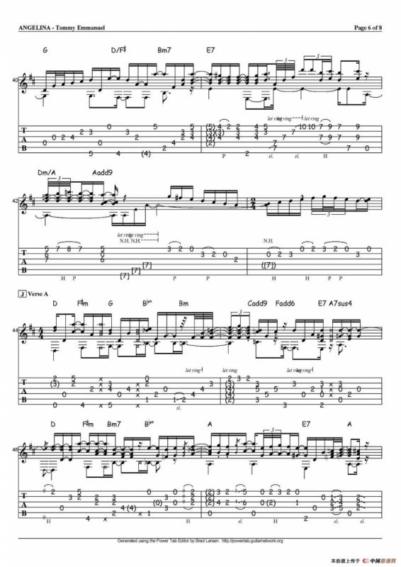 tommy emmanuel：angelina（指弹吉他）