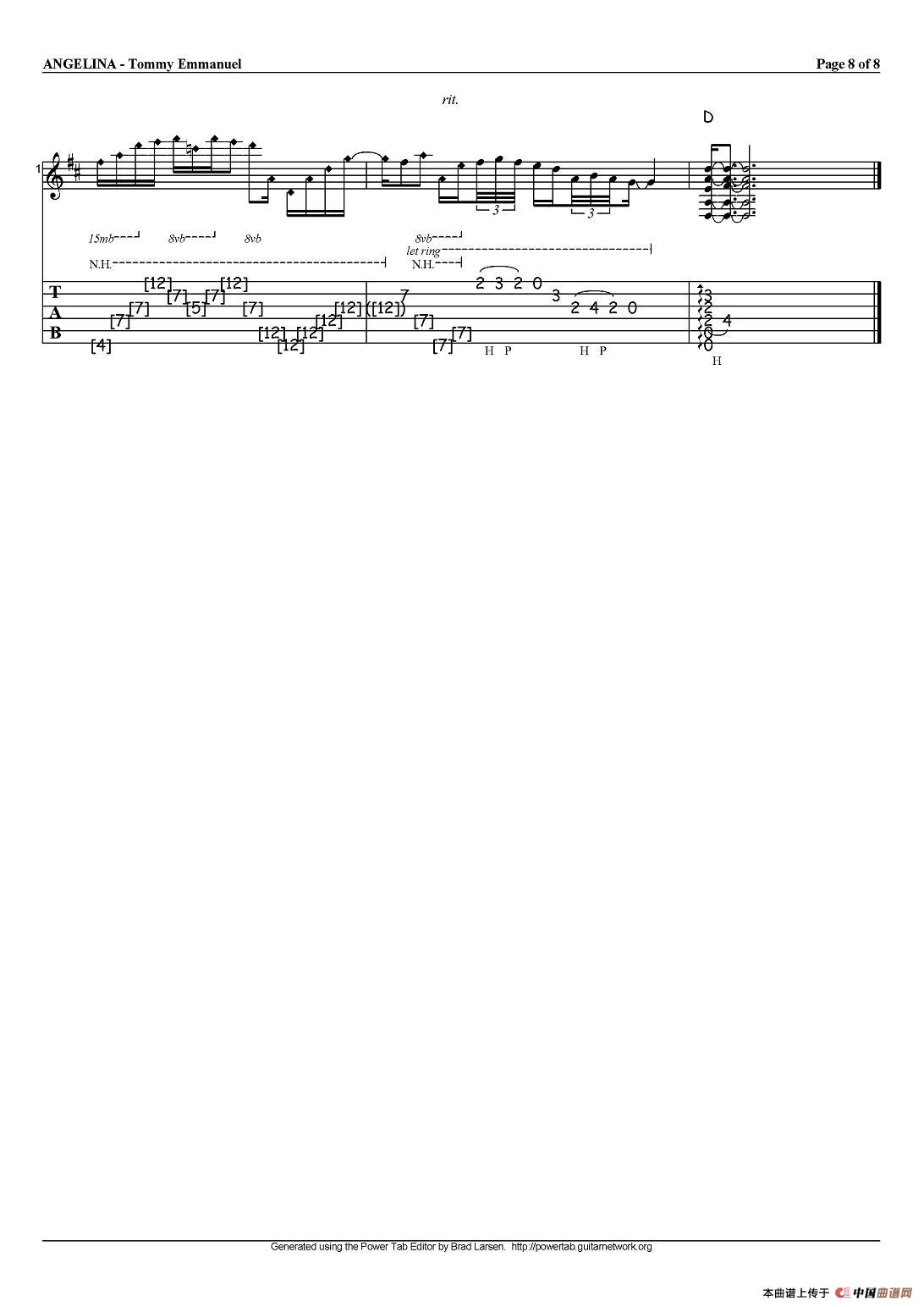 tommy emmanuel：angelina（指弹吉他）