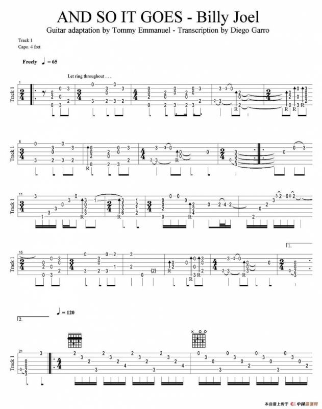 tommy emmanuel：and so it goes（指弹吉他）