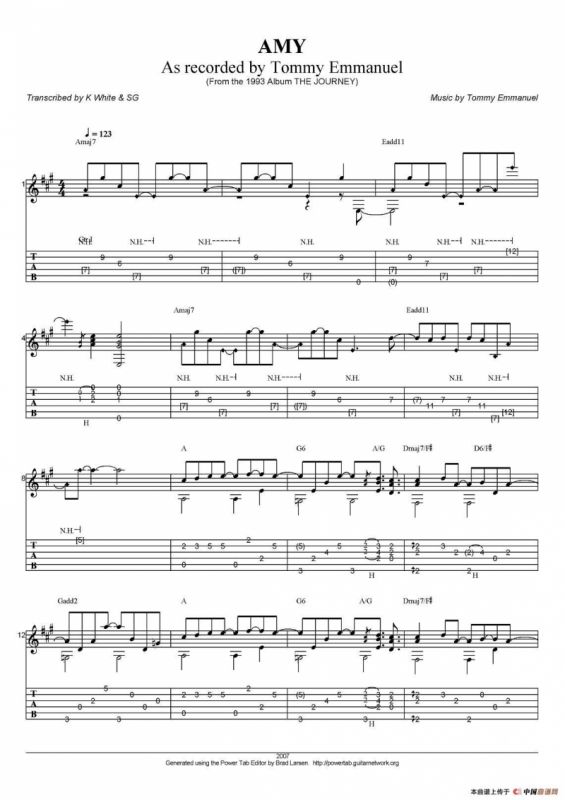 tommy emmanuel：amy（指弹吉他）
