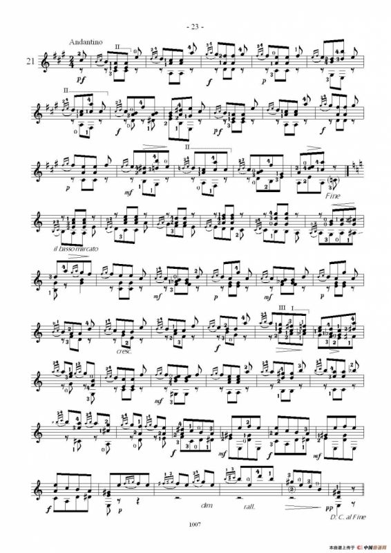 卡尔卡席25首练习曲之21——25