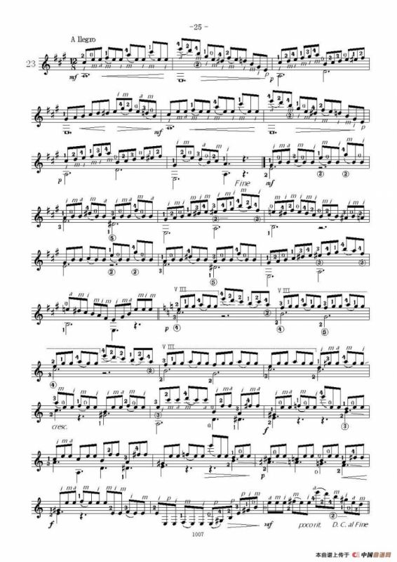 卡尔卡席25首练习曲之21——25