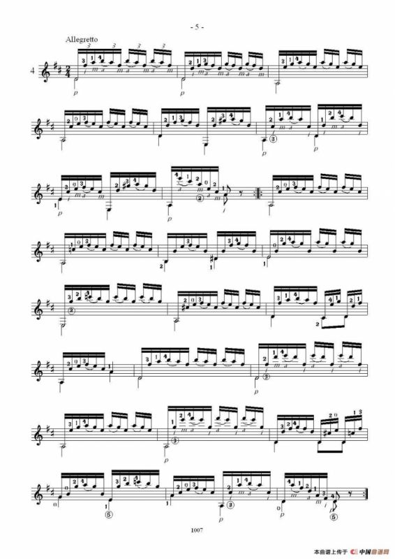 卡尔卡席25首练习曲之1——5