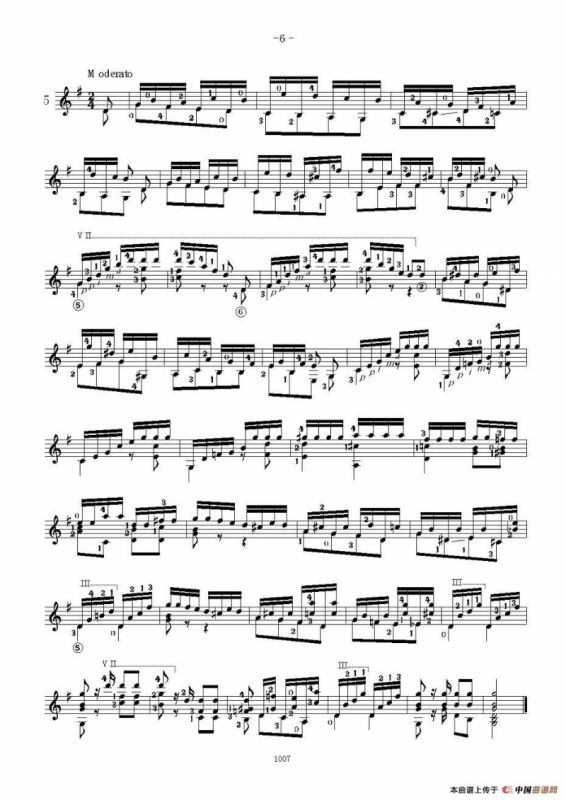 卡尔卡席25首练习曲之1——5