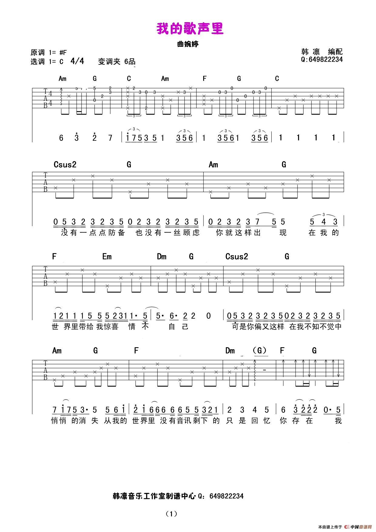 我的歌声里（韩凛编配版）