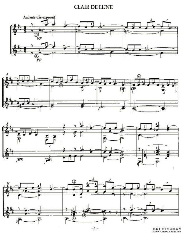 CLAIR DE LUNE（双吉他）