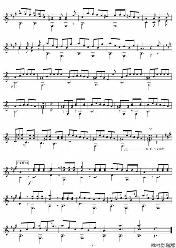 卡路里精选初级古典吉他小品29首之28