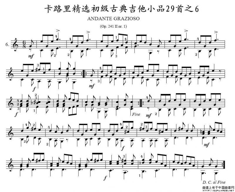 卡路里精选初级古典吉他小品29首之6