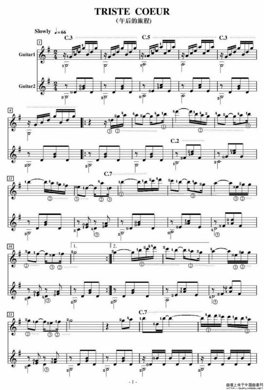 TRISTE COEUR（午后的旅程 [吉他二重奏]）