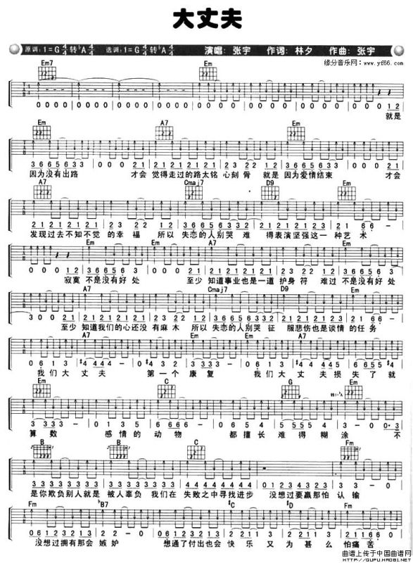 大丈夫（林夕词 张宇曲）