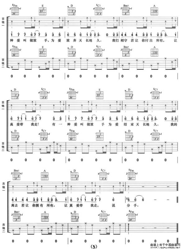 有一种爱叫做放手（双吉他）