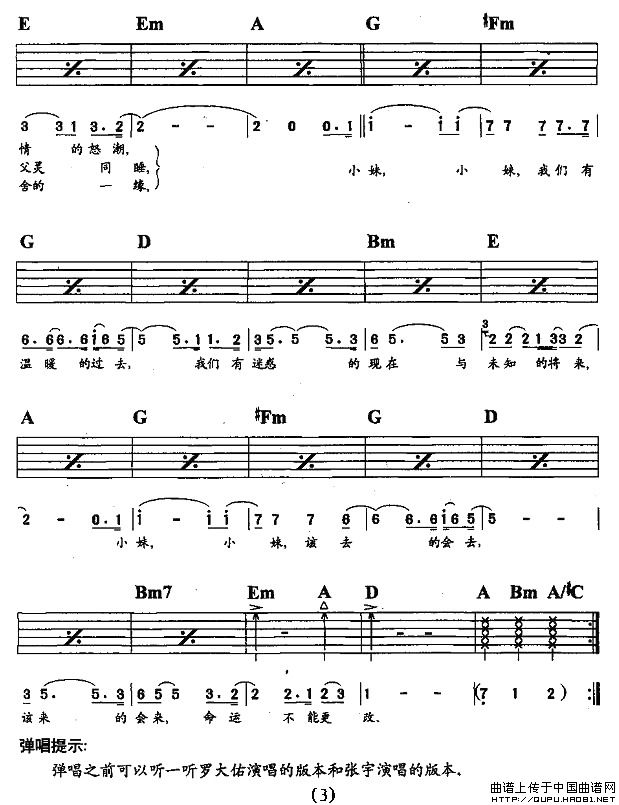 小妹（罗大佑词 罗大佑曲）