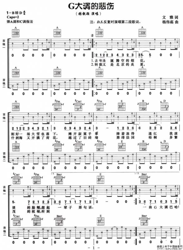 G大调的悲伤（双吉他）