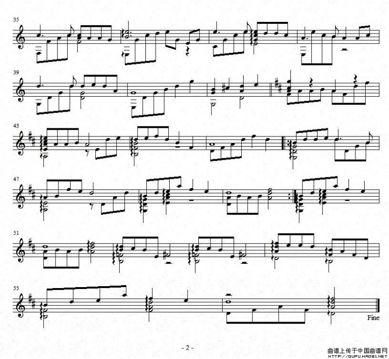 女人花（吉他独奏、五线谱）