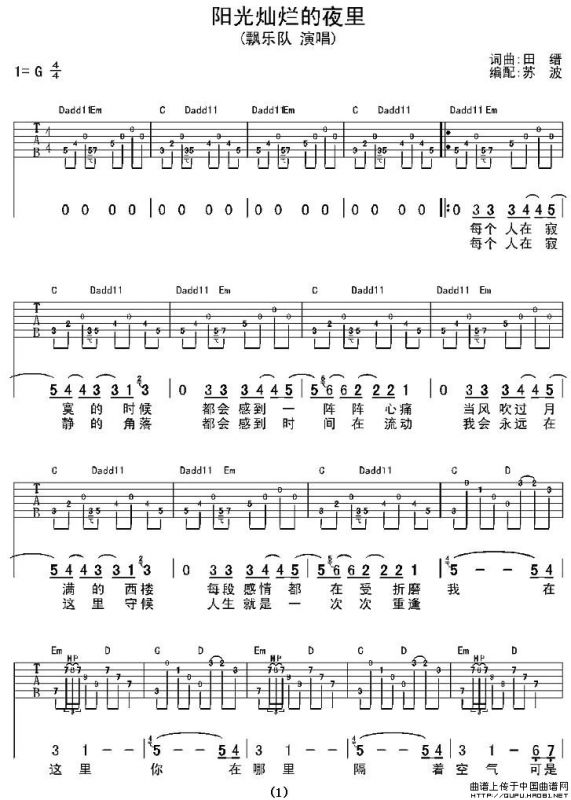 阳光灿烂的夜里