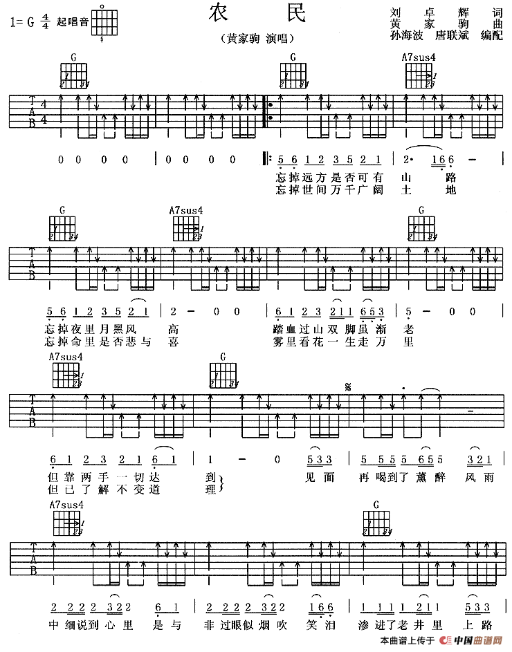 农民（刘卓辉词 黄家驹曲）
