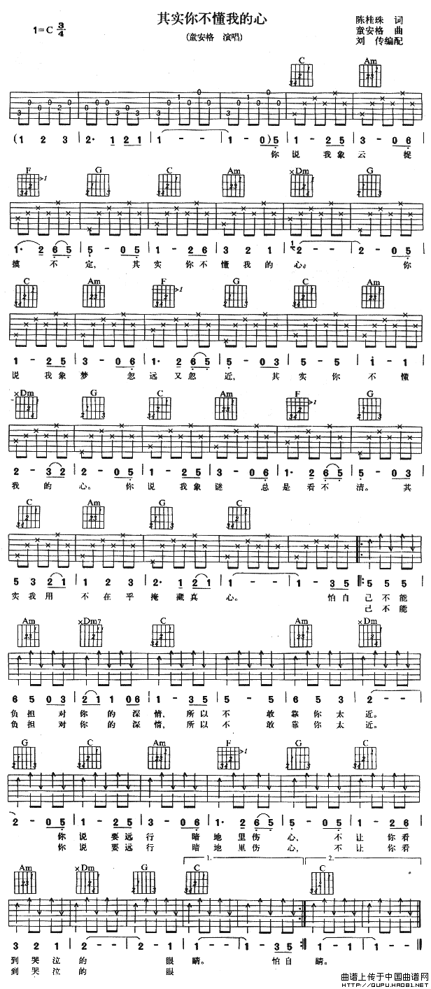 其实你不懂我的心（刘传编配版）