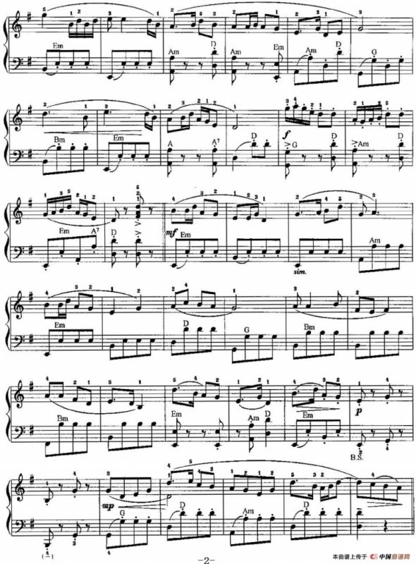 中国民歌手风琴曲集：57、采花茶舞曲