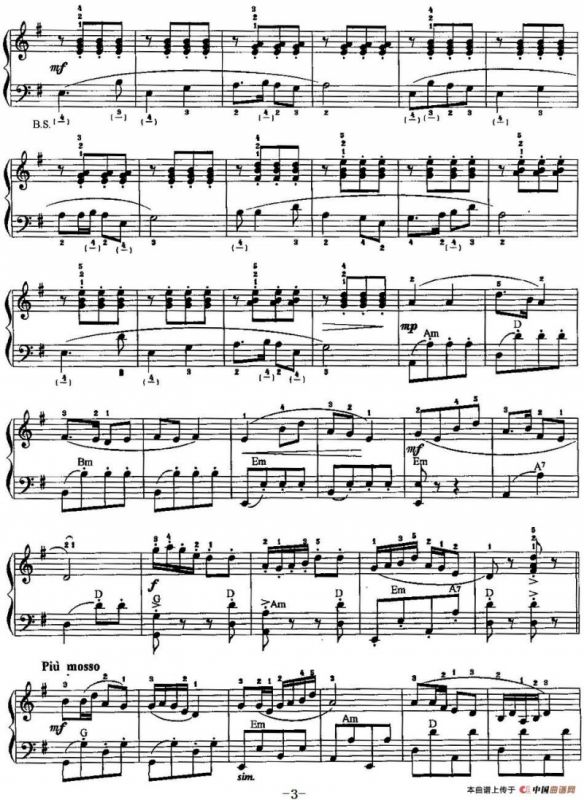 中国民歌手风琴曲集：57、采花茶舞曲