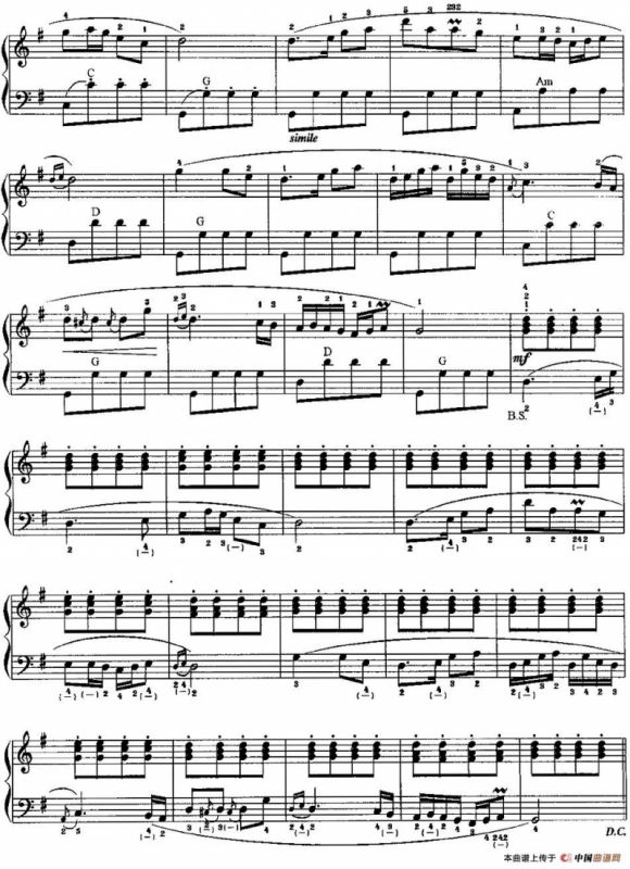 中国民歌手风琴曲集：56、喜洋洋