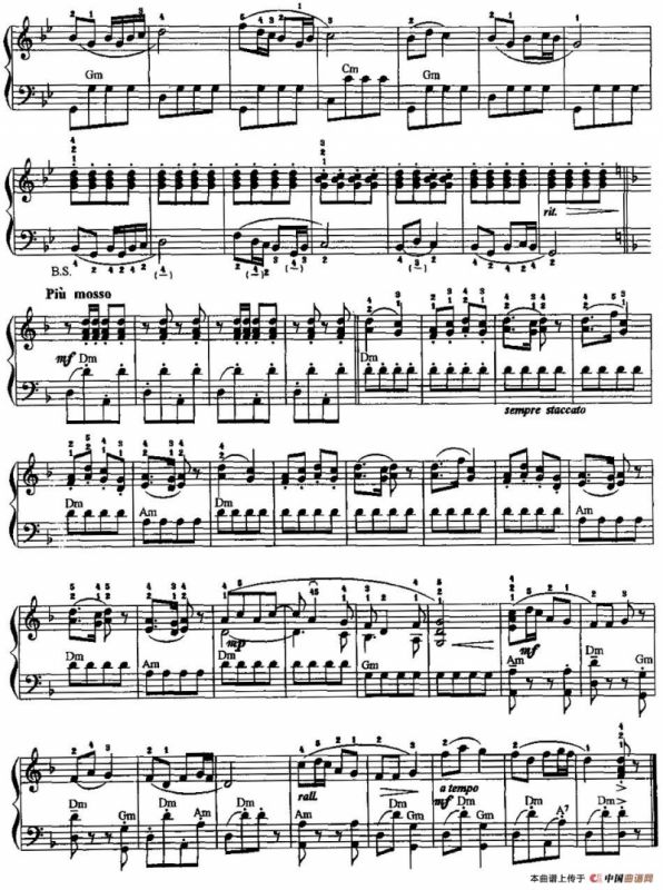 中国民歌手风琴曲集：41、采茶灯