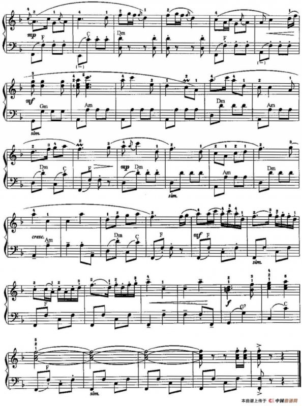 中国民歌手风琴曲集：21、采槟榔