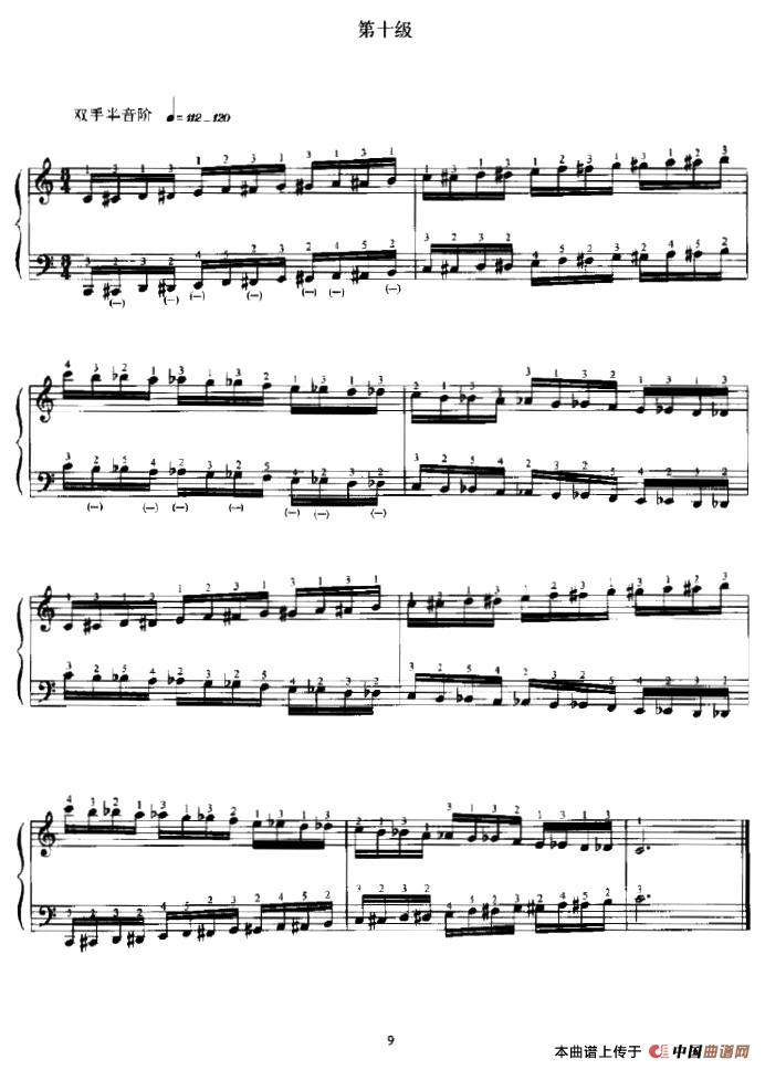 手风琴考级1——10级基本技术练习（音阶与琶音）