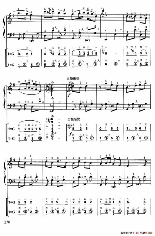 小放牛（线简谱对照、带指法版）