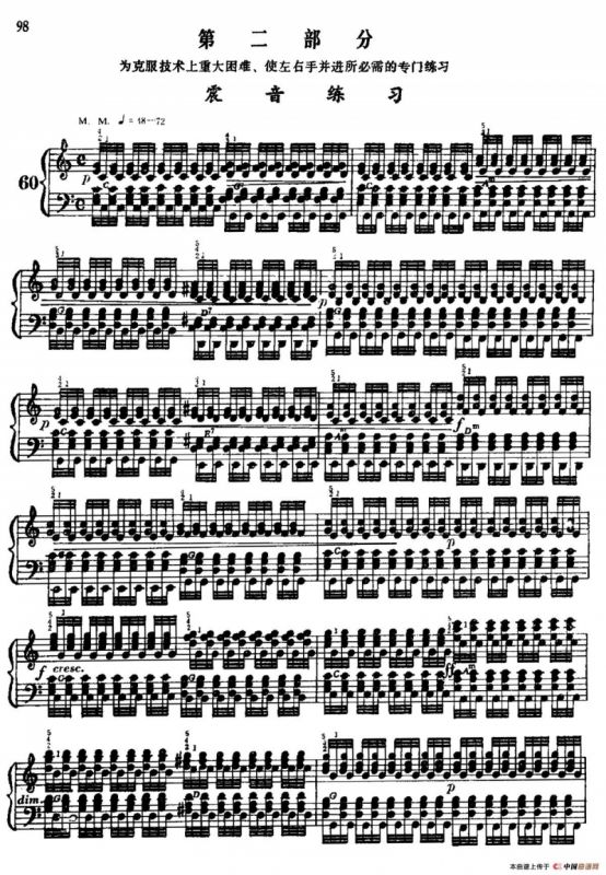 手风琴手指练习 第二部分（震音练习）