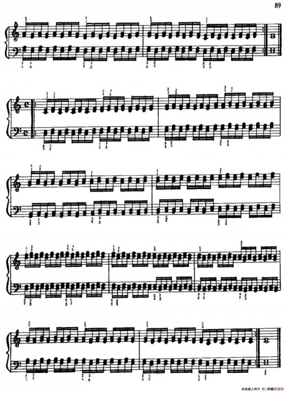 手风琴手指练习 第二部分（平行三度音的四重颤音练习）