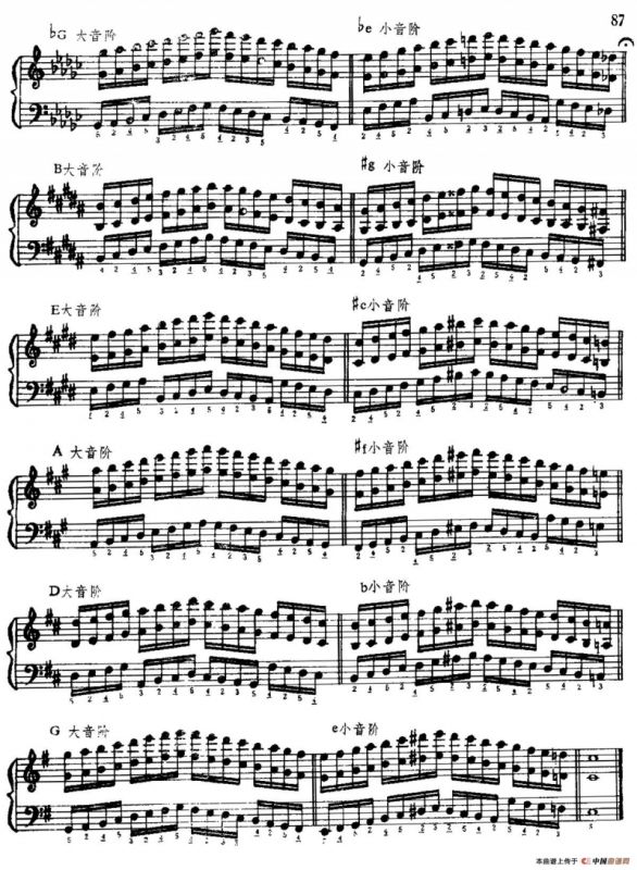 手风琴手指练习 第二部分（大小二十四调平行八度的音阶练习）