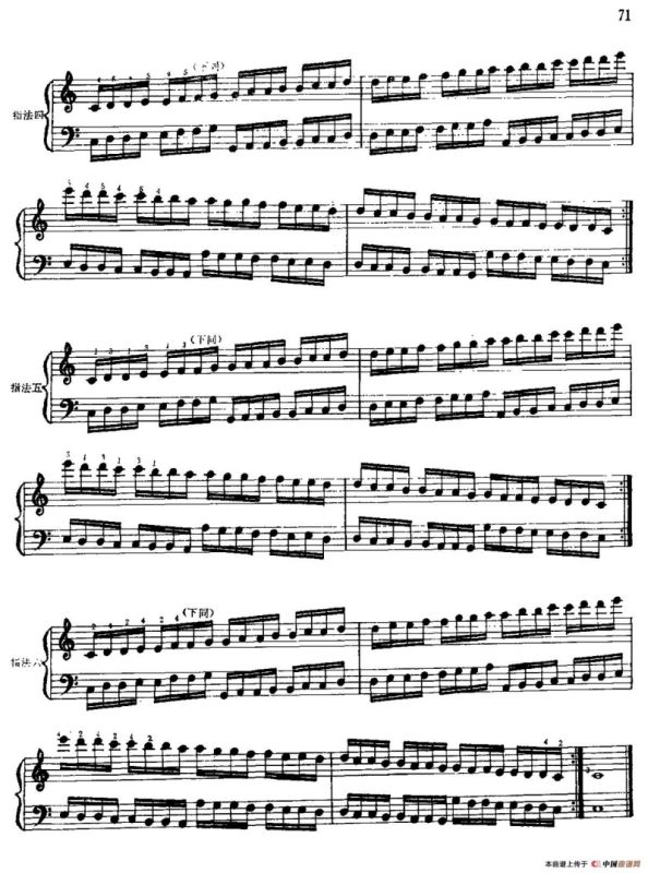 手风琴手指练习 第二部分（二音一组重复音的练习）