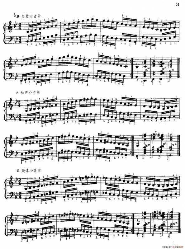 手风琴手指练习 第二部分（十二个大、小音阶的练习）