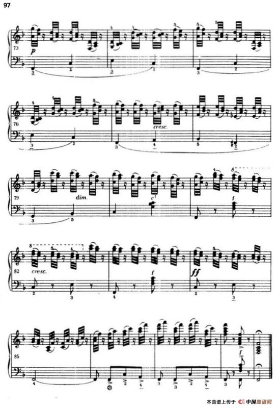 《车尔尼手风琴练习曲集》第Ⅲ册（P75—97）
