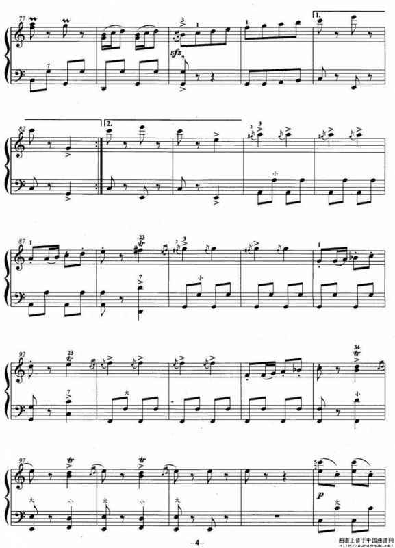 手风琴考级第五级：4、乐曲