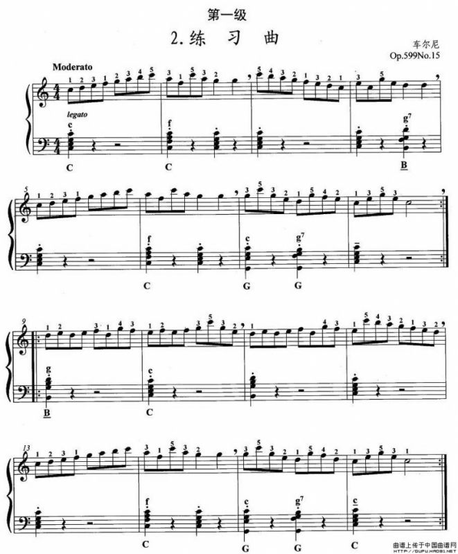 手风琴考级第一级：2、练习曲