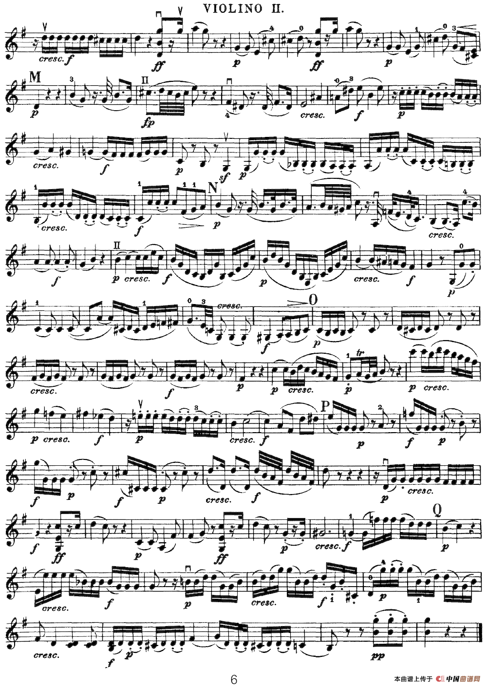 Mozart《Quartet No.20 in D Major,K.499》（Violin 2分谱）
