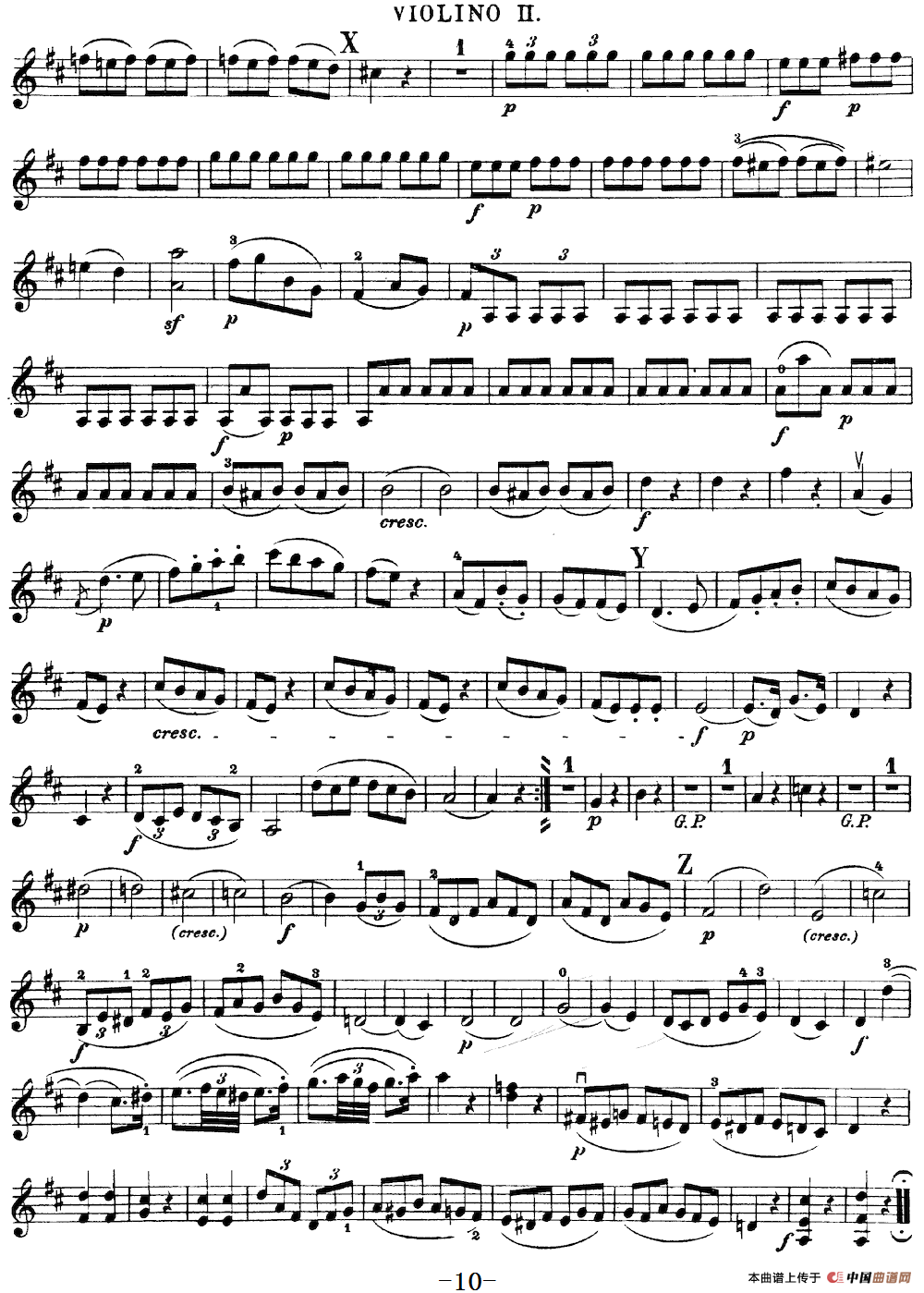 Mozart《Quartet No.20 in D Major,K.499》（Violin 2分谱）
