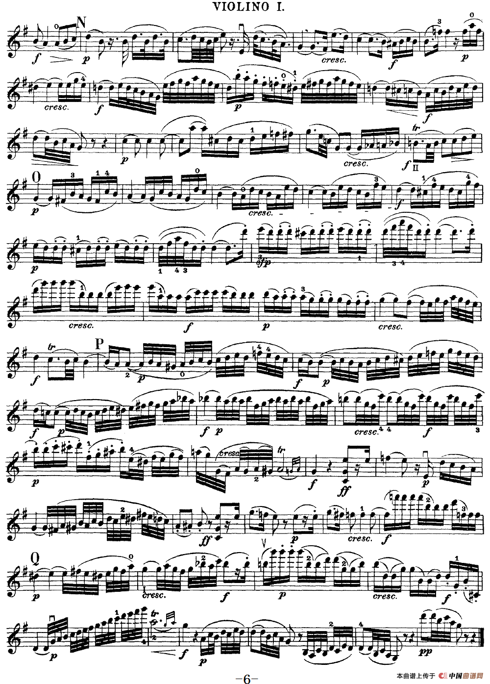 Mozart《Quartet No.20 in D Major,K.499》（Violin 1分谱）