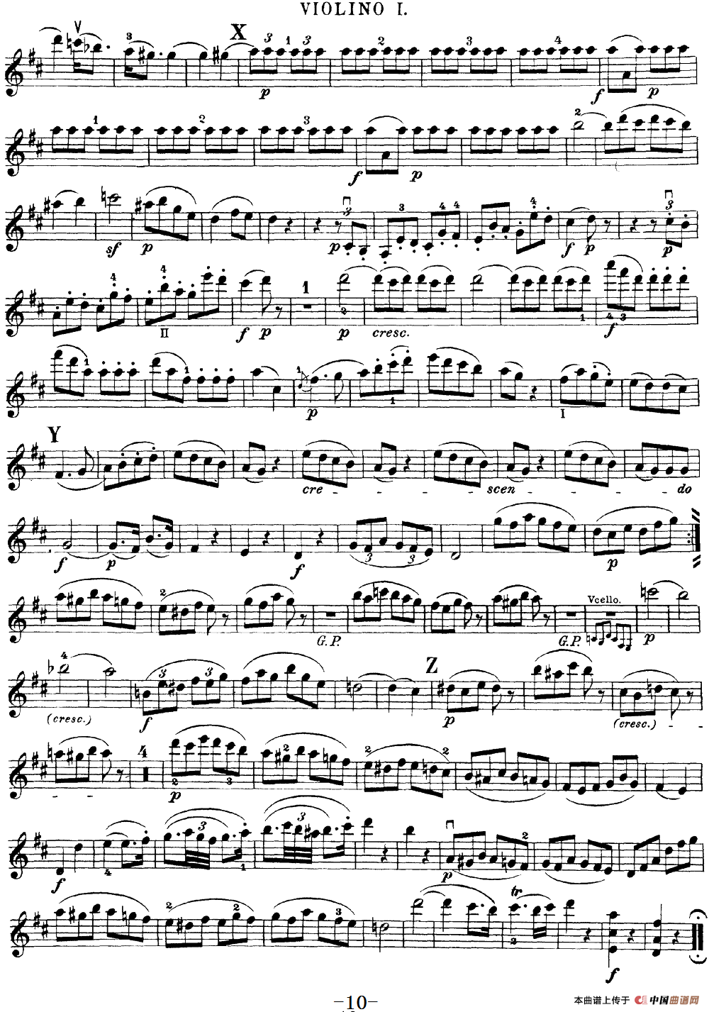 Mozart《Quartet No.20 in D Major,K.499》（Violin 1分谱）