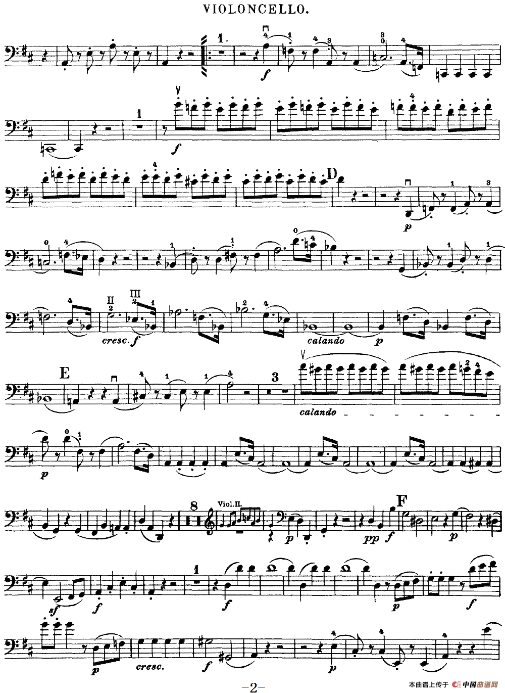 Mozart《Quartet No.20 in D Major,K.499》（Cello分谱）